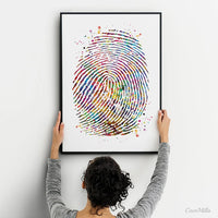 Personalized Fingerprint, Actual Fingerprint, Watercolor Print, Digital Download, Keepsake, Memorial Gift, Unique Gift, Loss Gift, Download