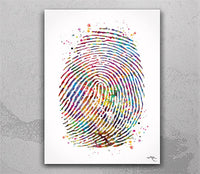 Personalized Fingerprint, Actual Fingerprint, Watercolor Print, Digital Download, Keepsake, Memorial Gift, Unique Gift, Loss Gift, Download