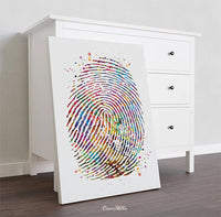 Personalized Fingerprint, Actual Fingerprint, Watercolor Print, Digital Download, Keepsake, Memorial Gift, Unique Gift, Loss Gift, Download