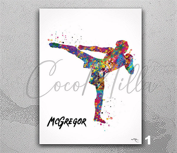 Personalised MMA Mixed Martial Arts Watercolor Print  Karate Gift Fight Sports Wall Art Wall Decor Fighter Decor Karate Sport Wall Art-1420
