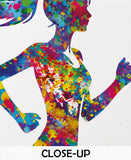 Runner Girls Watercolor Print Canvas Runner Two Woman Couple Marathon Winner Gift Sport Poster Motivational Inspirational Running Gift-2895