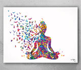 Yoga Art, Yogi, Yoga Poster, Yoga Pose, Yoga Print, Yoga Woman Watercolor, Yoga Studio, Sukhasana Pose, Yoga Wall Decor, Yoga Gift, Yoga-899