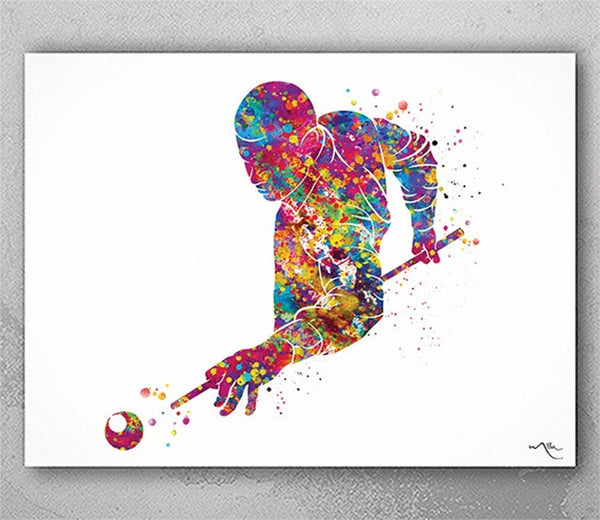 Billiards Watercolor Print Pool Art Snooker Art Wall Decor For Him Pool Room Decor Sport Snooker Player Personalized Man Cave Wall Art-1879