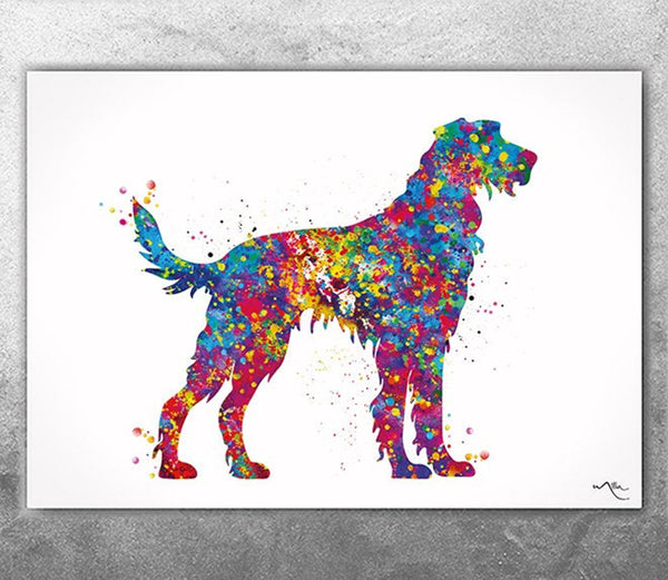 Deerhound Watercolor Print Gift Puppy Love Wall Art HScottish Deerhound Pet LoveWall Decor Nursery For Kids Funny Personalized Dogs -2852