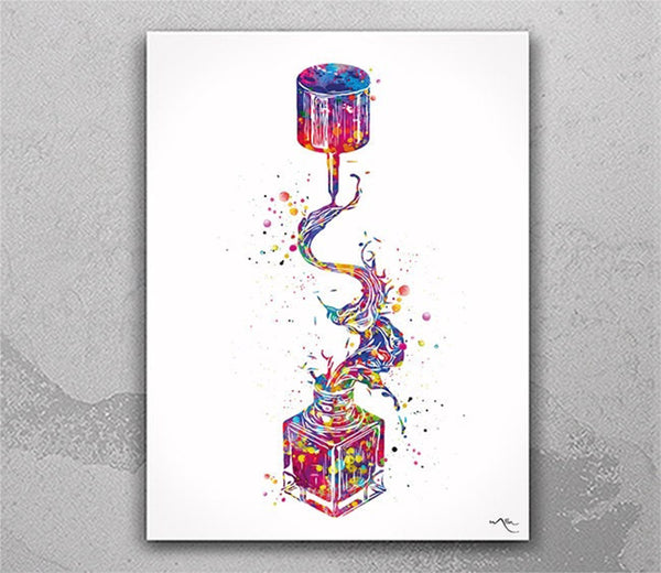 Nail Polish Art Watercolor Print Makeup Nail Tech Salon Wall Art Nails Decor Beauty Decor Make-up Art Cosmetics Nail Artist Stylist Gift-608