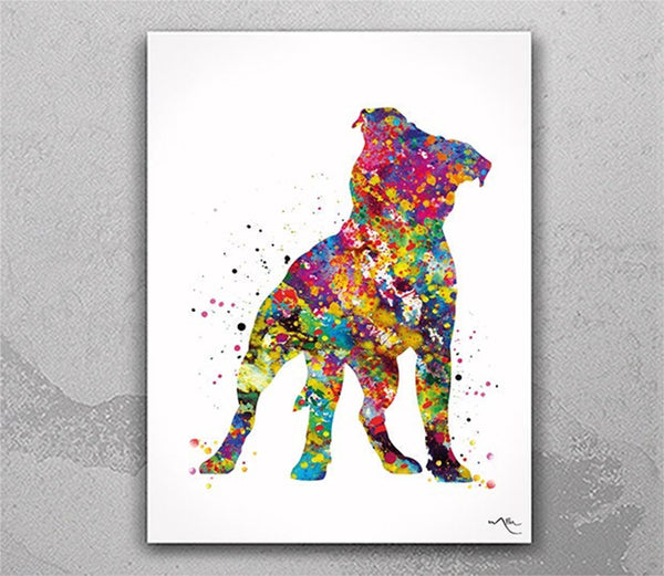 Staffordshire Bull Terrier Watercolor Dog Print Pet Gift Pet Dog Love Doglover Poster Dog Art Bull Terrier Memorial Gift Poster Dogart-1630