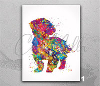 Shih Tzu Art Watercolor Print Dog Lovers Gift Dog Shih Tzu Dog Art Print Nursery Wall Art Paw Prints Wall Decor Home Decor Wall Hanging-714