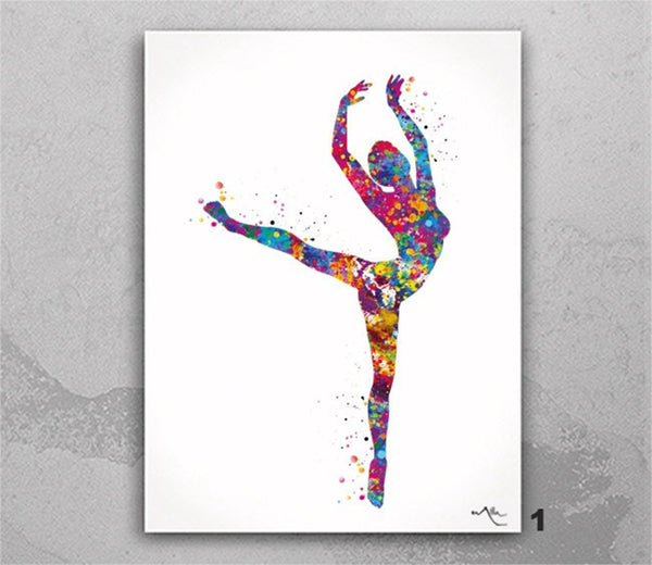 Lyrical Dance Watercolor Print Modern Dance Ballroom Dance Studio Decor Contemporary Dancer Ballerina Wall Art Ballet Gift Wall Hanging-1925