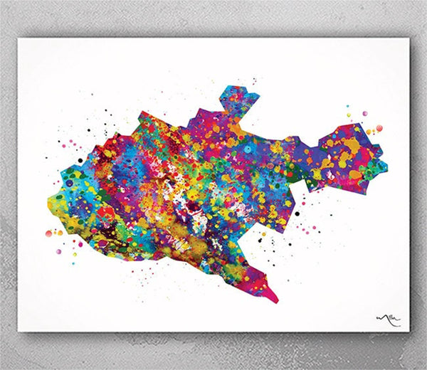 Nairobi Map Watercolor Print Kenya City Map Afro Art Decor Wanderlust Art Print Wall Wedding Gift African Travel Wall Decor Wall Hanging-573