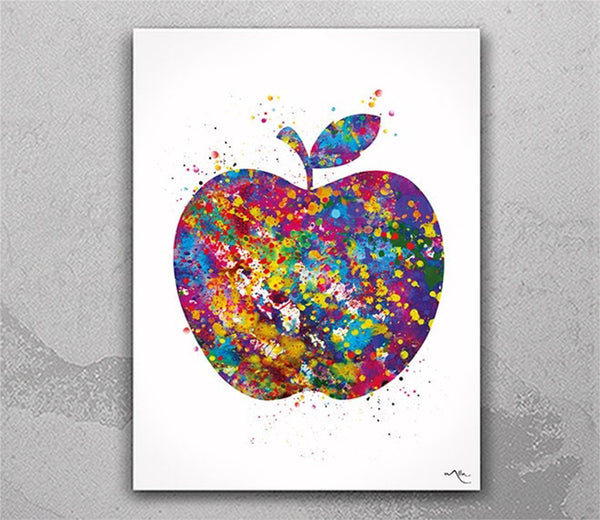 Apple Watercolor Print Fruit Art Kitchen Decor Wedding Gift Love Nursery Kitchen Wall Decor Home Decor Housewarming Gift Wall Hanging-1370