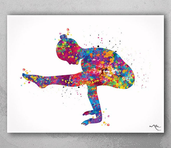 Yoga Art, Yoga Print, Yoga Watercolor, Yoga Pose, Tittibhasana, Yogi, Yoga Decor, Firefly Pose, Yoga Wall Decor, Yoga Wall Hanging, Gift-867