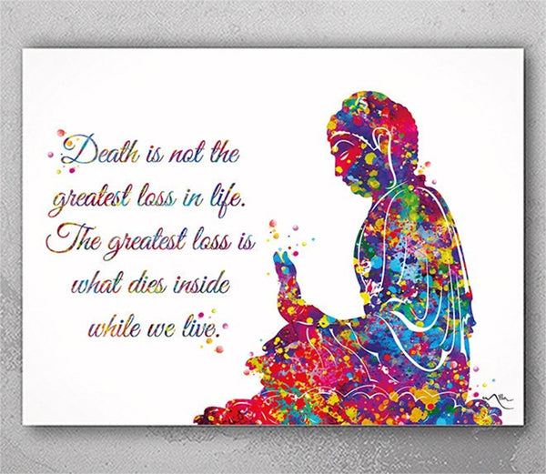 Buddha Quote Watercolor Print Wall Art Poster Buddhism Meditation Wall Decor Art Home Inspirational Quote Wall Hanging Zen Yoga Poster-2538
