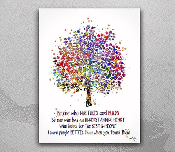Tree Nature Quote Family Love Watercolor Print Inspirational Quote Housewarming Gift Wall Decor Home House Decor Motivational Wall Art-441