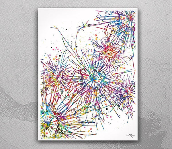 Neural System Watercolor Print Abstract Medical Art Science Neurology Brain Cell Psychiatry Doctor Poster Neural Synapse Wall Art Decor-1821