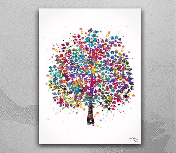 Tree Nature Love Watercolor Print Wedding Gift Fine Art Print Wall Art Decor Home Nursery Art Decor Family Love Wall Art Forest Hanging-181