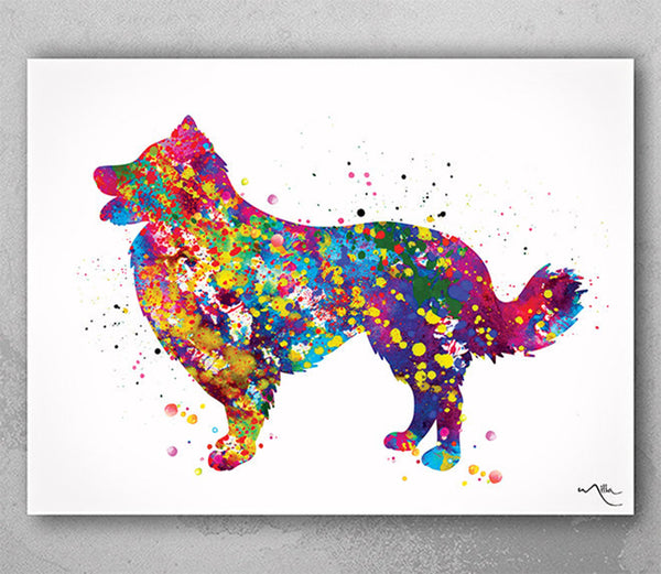 Border Collie Dog Watercolor Print Dog Lovers Gift Dog Collie Art Print Children's Kids Wall Art Wall Decor Art Home Decor Wall Hanging-411