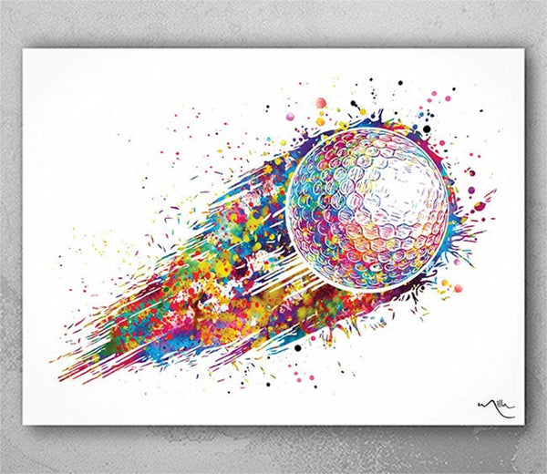 Golf Ball Watercolor Print Gift for Golfers Golf Gift Golfer Golf Sports Painting Golf Poster Art Gifts for Him Game Art Golf Wall Art -395