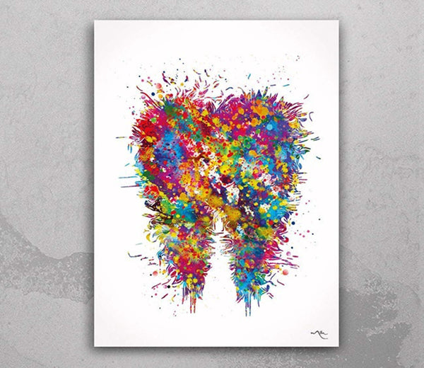 Tooth Art Watercolor Print Teeth Anatomical Art Dental Clinic Decor Wall Art Dentistry Office Dental Practice Dentist Gift Doctor Art-2088