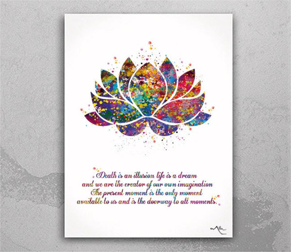 Lotus Quote Watercolor Print Nice Quote Gift for Friends Wall Art Poster Yoga Studio Decor Inspirational Wall Art Motivational Quote Art-738