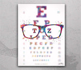 Eye Test Art Watercolor Print Eye Chart Optometrist Optician Poster Vision Test Medical Art Ophthalmology Doctor Office Clinic Wall Art-2476