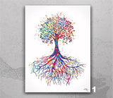 Tree Rooted Watercolor Print Wedding Gift Tree of Life Housewarming Gift Wall Decor Art Nursery Decor Family Home Decor Wall Art Gift-508