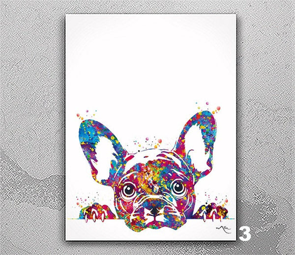 Peeking Dog Watercolor Print Peek a Boo Puppy Love Wall Art Hide and Seek Dog Pet Love New Dog Wall Decor Nursery For Kids Funny Dogs -2849