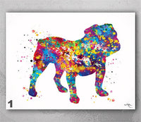 English Bulldog Art Watercolor Dog Print Pet Gift Pet Dog Love Friend Dog British Bulldog Dog Art Dog Wall Art Doglover Gift Dog Print-468