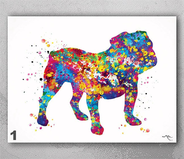 English Bulldog Art Watercolor Dog Print Pet Gift Pet Dog Love Friend Dog British Bulldog Dog Art Dog Wall Art Doglover Gift Dog Print-468