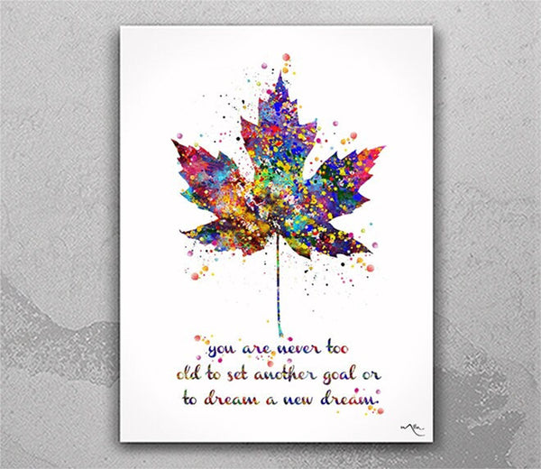Maple Tree Leaf Watercolor Print Inspirational Quote Art Housewarming Gift Wall DecorHome Decor House Decor Motivational Wall Hanging-180