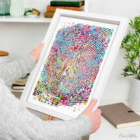 Personalized Fingerprint, Actual Fingerprint, Watercolor Print, Digital Download, Keepsake, Memorial Gift, Unique Gift, Loss Gift, Download
