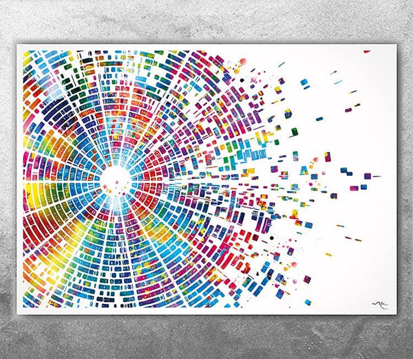 DNA Genome Sequence Map Art Watercolor Print Molecule Medical Wall Art Science Genetic Office Clinic Laboratory Biology Abstract Art-2570