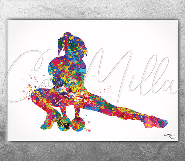 Fitness Girl Watercolor Print Female Bodybuilding Workout Decor Mom Woman Dumbbells Wall Art Gym Weight Lifting Sport Weight Training-2957