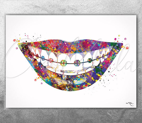 Tooth Bracelet Dentist Art Watercolor Print Tooth Teeth Anatomical Dental Office Dentistry Dental Art Implant Orthodontic Orthodontist-561
