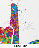 I Love You ASL American Sign Language Watercolor Print Hand Signing Deaf Diagram Love Poster Sign Language Manual Alphabet Medical Art-387