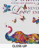 Elephant Family Quote Butterfly Art Watercolor Print Painting Wedding Gift idea Wall Art Nursery Wall Decor Art Home Decor Wall Hanging-1681