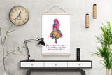 Alice in Wonderland Quote Watercolor Print Inspirational Quote Nursery Decor Wall Art Wall Decor Home Decor For Girls Wall Hanging-1825