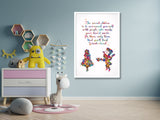 Alice in Wonderland Watercolor Print inspirational Quote Nursery Wall Art Gift Wall Decor Home Decor for Girls Baby Shower Wall Hanging-1763