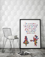 Alice in Wonderland Watercolor Print inspirational Quote Nursery Wall Art Gift Wall Decor Home Decor for Girls Baby Shower Wall Hanging-1763