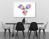 Antibody Structure Watercolor Print Antibodies Medical Art immunology Immunoglobulin immune system IgG CANVAS Doctor Office Clinic Art-1812