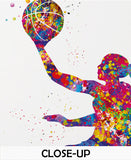 Basketball Player Girl Watercolor Print Female Woman Mom Basketball Player Gift Sport Wall Art Sports Basketball Art Decor Wall Hanging-1751