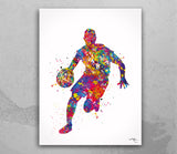 Basketball Player Man Watercolor Print Jumpman Basketball Sport Wall Art NBA Poster Wall Decor Sports Basketball Poster Wall Hanging-1753