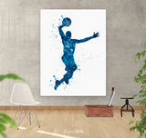 Basketball Player Man Watercolor Print Jumpman Basketball Sport Wall Art NBA Poster Wall Decor Sports Basketball Poster Wall Hanging-1826
