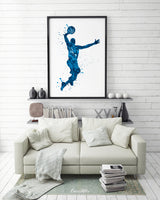 Basketball Player Man Watercolor Print Jumpman Basketball Sport Wall Art NBA Poster Wall Decor Sports Basketball Poster Wall Hanging-1826