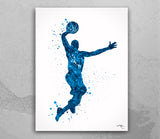 Basketball Player Man Watercolor Print Jumpman Basketball Sport Wall Art NBA Poster Wall Decor Sports Basketball Poster Wall Hanging-1826