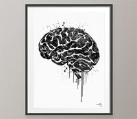 Brain Anatomy Watercolor Print Medical Art Science Art Wall Decor Wall Art Neurology Human Brain Doctor Gift Science Poster Wall Hanging-107