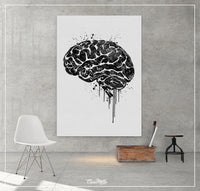 Brain Anatomy Watercolor Print Medical Art Science Art Wall Decor Wall Art Neurology Human Brain Doctor Gift Science Poster Wall Hanging-107