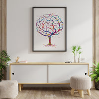 Brain Tree Anatomy Watercolor Print Medical Art Science Art Wall Decor Wall Art Neurology Human Brain Doctor Gift Science Wall Hanging-1842