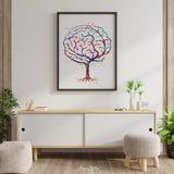 Brain Tree Anatomy Watercolor Print Medical Art Science Art Wall Decor Wall Art Neurology Human Brain Doctor Gift Science Wall Hanging-1842
