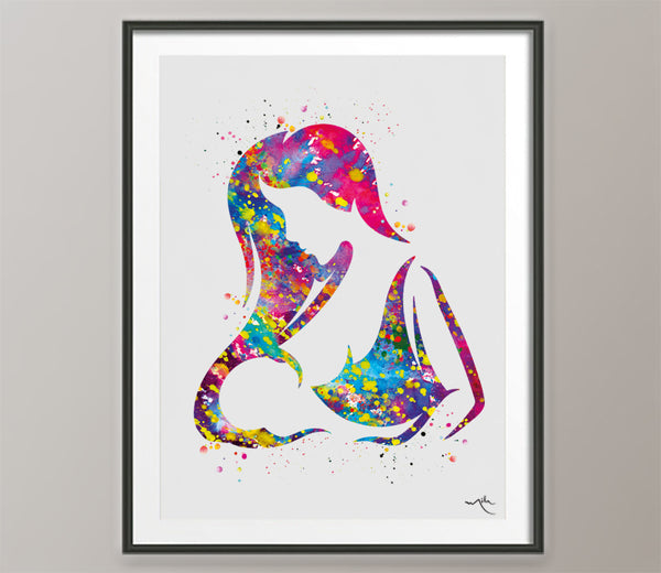 Breastfeeding Mother Watercolor Print Mom Newborn Doula Pregnancy Gift Obstetrician Nursing Baby Shower New Mum Art Clinic Midwife Gift-124