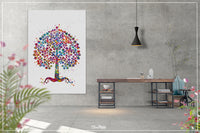 Buddha Tree Watercolor Print Tree of Life Buddhist Symbol Golden Bodhi Tree Housewarming Gift Zen Wall Art Yoga Studio Mantra Wall Decor-565